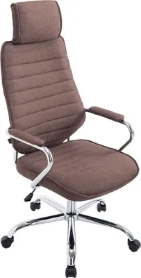 Produktbild von Bürostuhl Rako, Stoff braun, höhenverstellbar, Wippfunktion, 120 kg, 60x67x117-128 cm