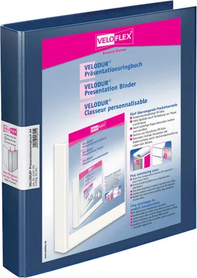 Produktbild von VELOFLEX VELODUR® Präsentationsringbücher 4-Ringe blau 4,0 cm DIN A4, 10 St.
