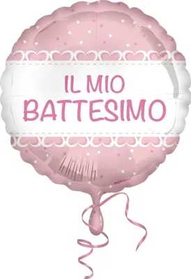 Immagine prodotto di Palloncino in foil Battesimo Cuori Rosa 45 cm -