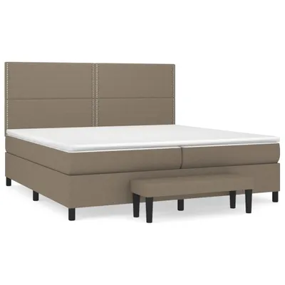 Imagen del producto de Cama con somier y colchón vidaXL, color taupe, 200x200 cm, tapizada en tela