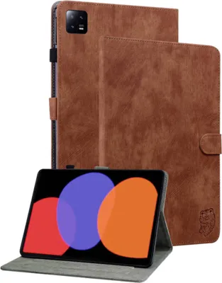 Produktbild von Für Xiaomi Pad 6 / 6 Pro 11 Kunst Leder Hülle Tablet Tasche Sand Tiger Case