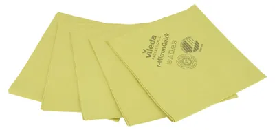 Productafbeelding van Vileda® PROFESSIONAL 170638: Vileda® PROFESSIONAL r-MicronQuick microvezeldoeken, wasbaar tot 95°C, set van 5 stuks.