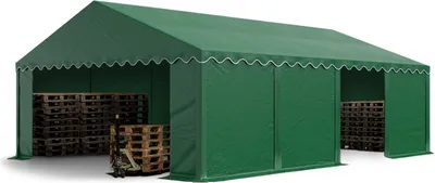 Produktbild von TOOLPORT Lagerzelt 5x8 m Zelthalle Unterstand Weidezelt PVC Plane 700 N wasserdicht in dunkelgrün