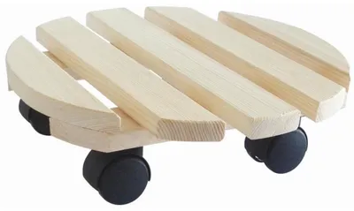 Produktbild von Pflanzenwagen - Multirolle - Holz - 30 cm - rund - bis zu 30 kg