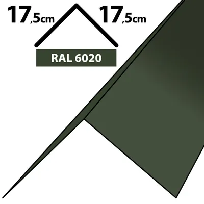 Produktbild von 2m Winkelblech Kantblech Kante Blechwinkel pulverbeschichtetes 0,5mm Zuschnitt 35cm RAL-6020 Chromooxidgrün