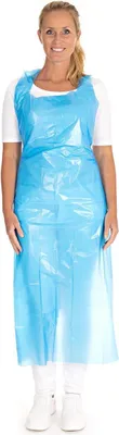 Zdjęcie produktu dla Hygonorm 23216 Einwegschürzen ca. 33 my blau 140 x 75 cm LDPE geblockt gehämmert
