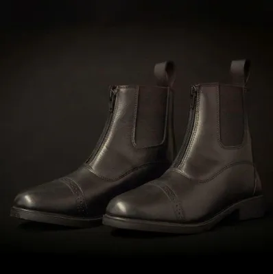 Obrázok produktu pre Harrys Jazdecká členková obuv Jodhpur z kože Sandown deti a dospelí čierna, veľkosť:40