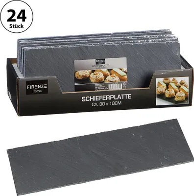 Produktbild von 24er Set Schieferplatte, rechteckig, ca. 30x10 cm