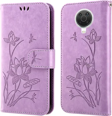 Produktbild von König Design Hülle kompatibel mit Nokia G10 / G20 Kunstleder Handyhülle - Handy Case Lila