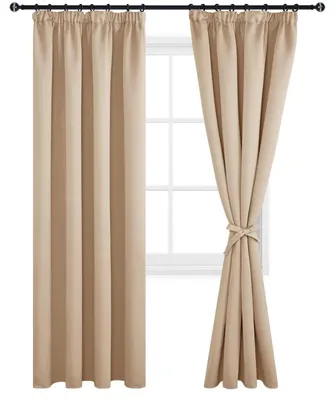 Produktbild von Verdunkelungsrollos mit Faltenband, Set aus 2 Stück, 228 x 228 cm, Beige