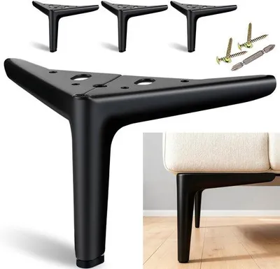 Produktbild von Möbelbeine 12 cm, 550 kg Tragkraft, Set von 4 Stück für Tische und Sofas