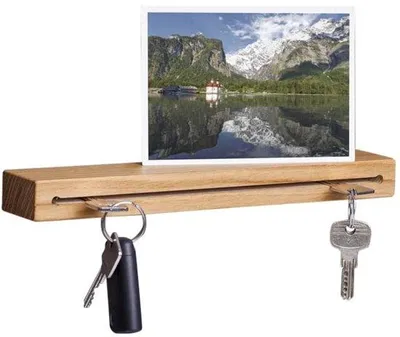 Immagine prodotto di Portachiavi con base in legno di rovere, 20 cm