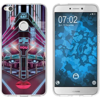 Produktbild von PhoneNatic Case kompatibel mit Huawei P8 Lite 2017 Silikon-Hülle Retro Wave Cyberpunk.02 M5