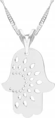 Imagen del producto de Collar de plata con dije de mano. Material: plata de ley 925