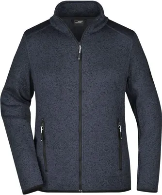 Produktbild von Modische Strickfleece Jacke mit Stehkragen dark-grey-melange/silver, Gr. S