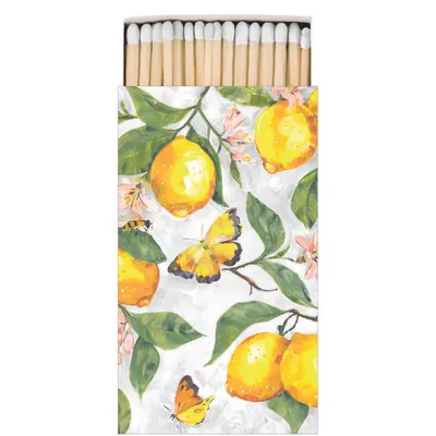 Imagen del producto de Ambiente. Limones artificiales. Fósforos, 45 unidades. 6,5 x 11 cm. Color blanco