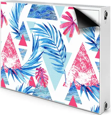 Produktbild von Magnet Heizkörper Heizkörper-Abdeckung Heizkörperabdeckung 110x60 cm  - Blätter und Dreiecke