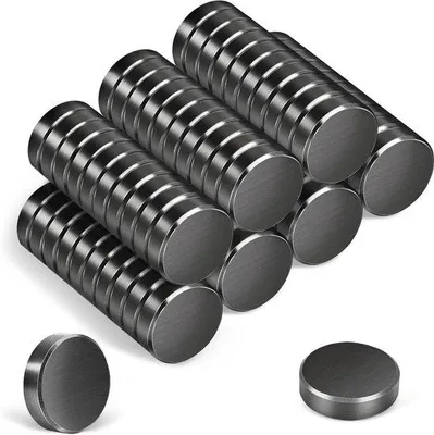 Produktbild von Ferrietmagneten 70er Set, 18 x 5 mm, starke magneten, schwarze Küchenmagnete, runde Magnete für Whiteboard, Pinnwand und Küche