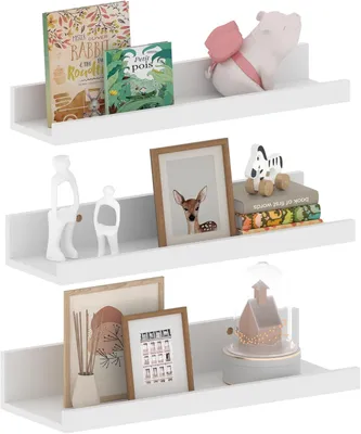 Produktbild von Wandregal 40 cm, weiß, 3 Stücke, Holz Wandboard für Wohnzimmer