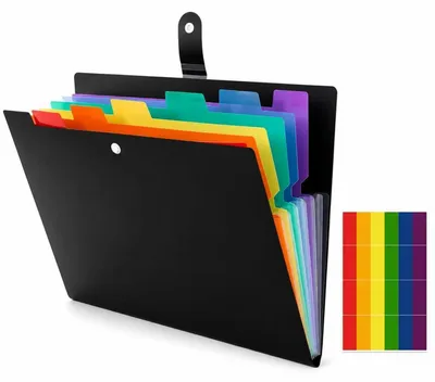 Image de Classeur A4 avec 7 compartiments, en plastique, étanche, avec étiquettes