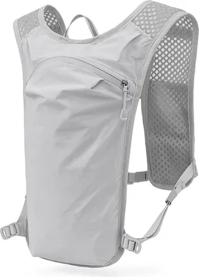 Obrázek produktu pro RiToEasysports 5L lehká běžecká cyklistická sportovní taška Jogging Pack s reflexními pruhy prodyšná vodotěsná pro venkovní sportovní výlety (světle šedá a modrá)