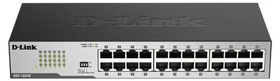 Zdjęcie produktu dla D-Link DGS-1024D, Nie zarządzany, Gigabit Ethernet (10/100/1000), Pełny dupleks, Możliwości montowania w stelażu, 1U