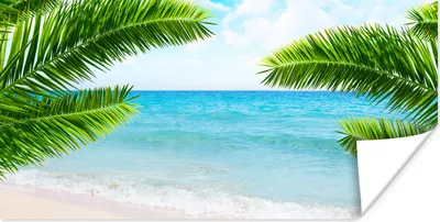 Produktbild von MuchoWow® Poster Tropisch - Strand - Palme 40x20 cm - Poster für die Wand - Poster Schlafzimmer