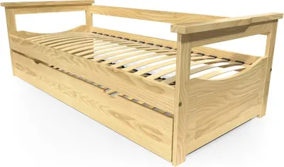 Image de Lit gigogne 90x200 Topaze en bois massif - Miel