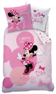 Immagine prodotto di Set di biancheria da letto Disney Minnie Mouse in flanella a quadretti 80x80 cm 135x200 cm