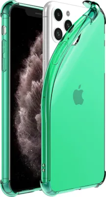 Produktbild von Smartphonica iPhone 11 Pro transparente  stoßfeste Silikonhülle mit Bumper - Grün