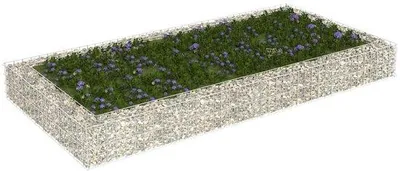 Zdjęcie produktu dla Donica ogrodowa ze stali nierdzewnej – 200 x 100 x 20 cm – wzmocniona – podwyższone grządki i klomby – odporna na warunki atmosferyczne i trwała – srebrna