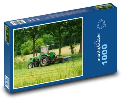 Zdjęcie produktu dla Puzzle 1000 Traktor w zielonej naturze - martinpuzzle