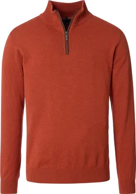 Produktbild von CASAMODA Herren Strick-Troyer Zipper Regular Baumwolle Orange XL