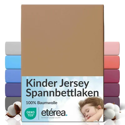 Produktbild von Jersey Spannbettlaken 80x160 - 80x180 cm, 100% Baumwolle Bettlaken,  Stucco
