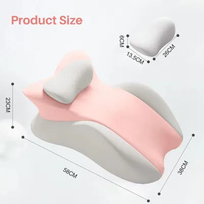 Obrázok produktu pre Vankúš z pamäťovej peny – Ergonomický klinový vankúš pre spanie na bruchu – Viac polôh – Odnímateľný a prateľný poťah – 58×38×23 cm – Ružová
