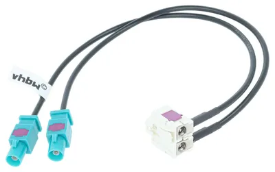 Produktbild von vhbw Antenne Doppel-Fakra (B) Adapter kompatibel mit Audi VW RCD500, RCD 510, RCD 500, RNS2, RNS 2, RCD510 Autoradio, Auto - Adapter-Kabel, 20 cm
