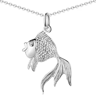 Image de MATERIA by Matthias Wagner - Pendentif poisson rouge en argent sterling 925, disponible avec une chaîne de 40 à 70 cm (KA-55)