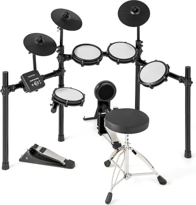 Produktbild von COSTWAY E-Drum Sets, 8 teiliges E-Schlagzeug mit Pads, 225 Sounds, 30 Demos, Metronom, USB MIDI, 2 Pedale & 2 Drumsticks, Elektronische Schlagzeug