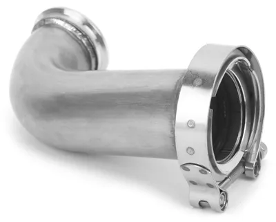 Image de Adaptateur coude à bride, pour tuyau d'échappement, avec collerette V-band, en acier inoxydable, diamètre intérieur 2,5 pouces (63,5 mm), diamètre extérieur 3,2 pouces (81,3 mm)