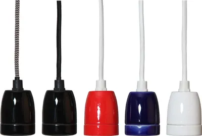 Produktbild von Kabel 'Glaze', E27, schwarzes Porzellan