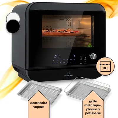 Image de Klarstein Friteuse Sans Huile avec Fonction Maintien au Chaud, Friteuse Air Chaud Air Fryer XL 2450W, Mini Friteuse Electrique Sans Huile, Airfryer 18L à Chauffage Rapide, Minuterie, 10 Programmes
