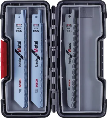 Immagine prodotto di Bosch 2607010901 Bosch Säbelsägeblatt-Set Basic ToughBox Wood/Metal 15.tlg