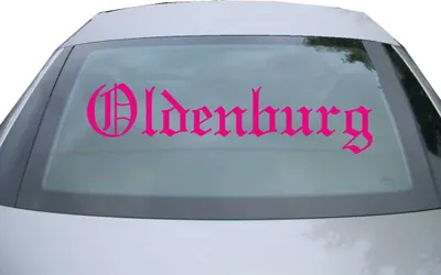 Produktbild von Indigos UG - Aufkleber Heckscheibe & Motorklappe DE6553 - pink - 600x150 mm - Stadt Oldenburg - Auto Scheiben Fenster Heckklappe Tuning Racing JDM - Die cut