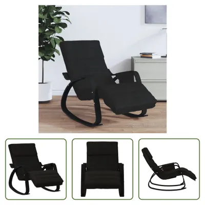 Produktbild von The Living Store Schaukelstuhl Schwarz Stoff