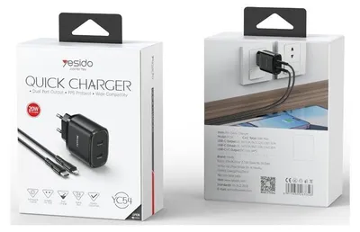 Obrázek produktu pro Yesido 20W Pd 2Xusb-C Fast Charging + 27W Kabel