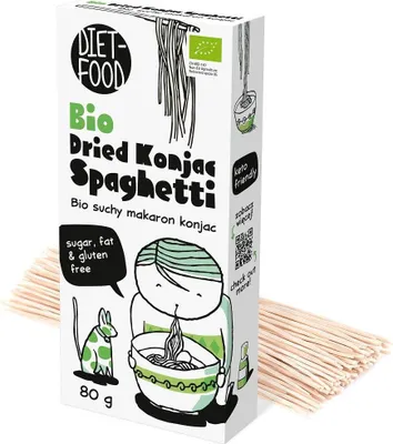 MAKARON (SUCHY KONJAC) SPAGHETTI BEZGLUTENOWY BIO 80 g - DIET-FOOD