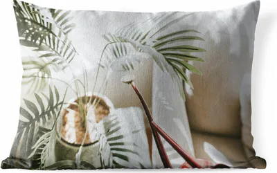 Produktbild von MuchoWow® Outdoor Kissen - Pflanze im Wohnzimmer - 50x30 cm - Wetterfest - Lounge Kissen - Sofa kissen - Wohnzimmer Dekoration