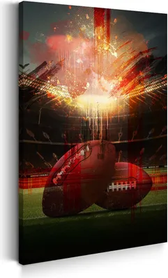 Produktbild von American Football Stadion Wandbild Leinwandbild Kunstdruck XL Wanddeko: 80x120x2cm
