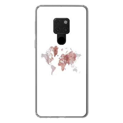 Produktbild von MuchoWow® Handyhülle Schutzhülle Hülle für Huawei P40 Lite Weltkarte - Rosa - Farbe Silikon Softcase Handy Hülle - Handy