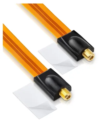 Produktbild von conecto Premium Fensterdurchführung für SAT Kabel koaxial inkl. Klebepads (F-Kupplung auf F-Kupplung, vergoldet) 26 cm